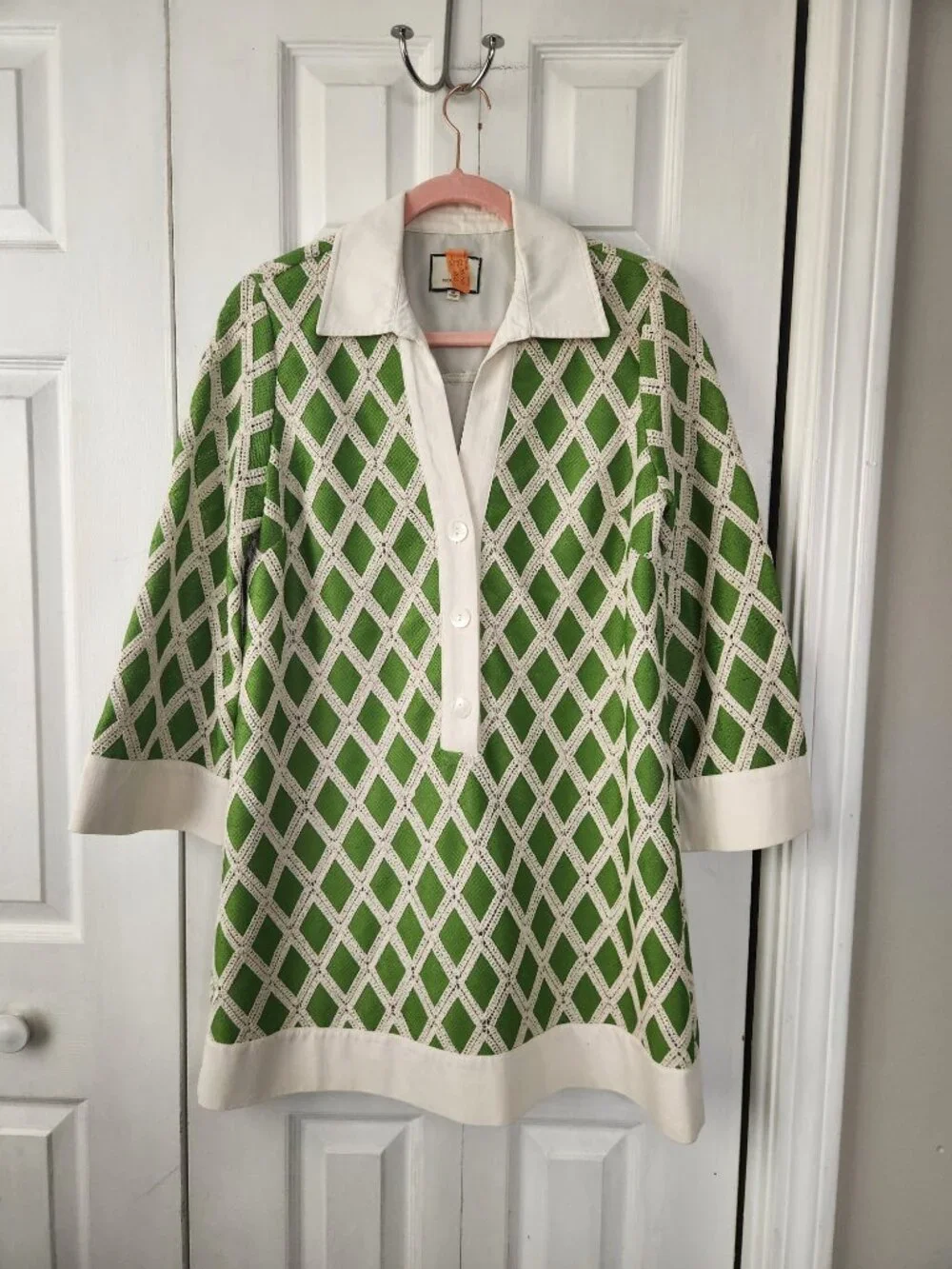 Tuckernuck Collier Dress Green Crochet Size Medium - Picture 2 of 7